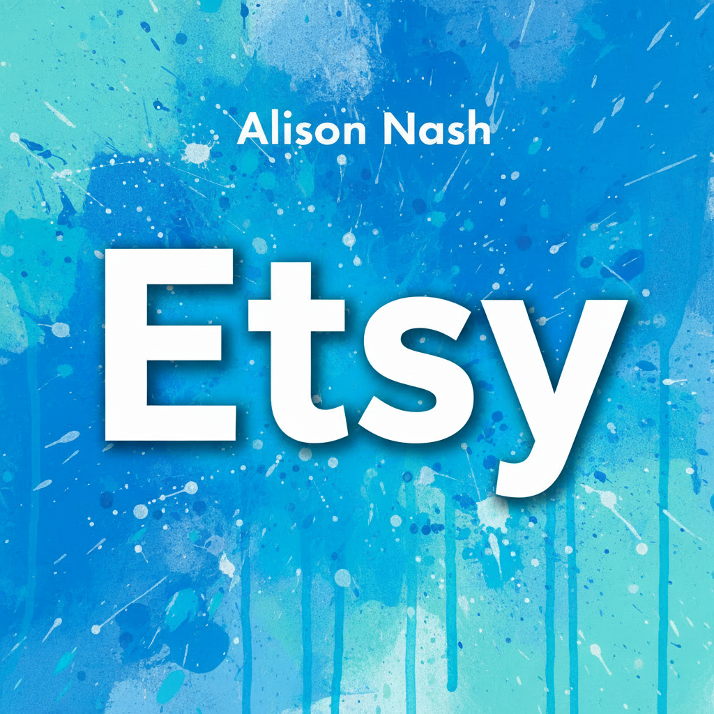 Alison Nash on Etsy — blue paint splattered promotional banner