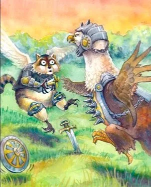 Racoon Eagle illustration